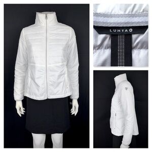 LUHTA Full Zip Nylon Windbreaker Lightweight Puffer Jacket White Sz 6 NWT